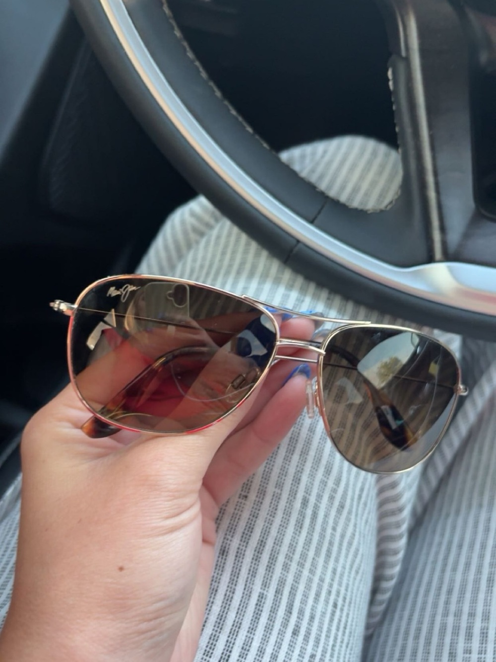 Maui Jim Gold Frame Sunglasses with Brown Gradient Lenses